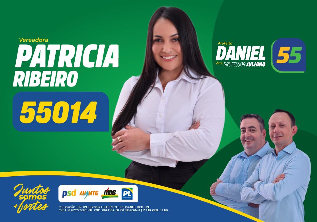 Olá, meu nome é Patricia Ribeiro, sou candidata a vereadora com o número 55014.